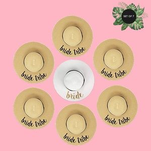 NWT Bride Tribe Beach Floppy Sun Hats (Set of 7)